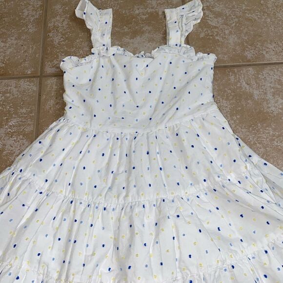 Janie & Jack Ruffle Trim Swiss Dot Sundress Size 8 - Picture 2 of 4